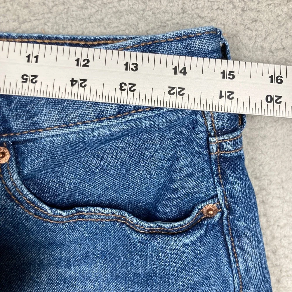 Old Navy Denim Midi Skirt Womens 10 Blue High Rise Secret Smooth Pockets Slit